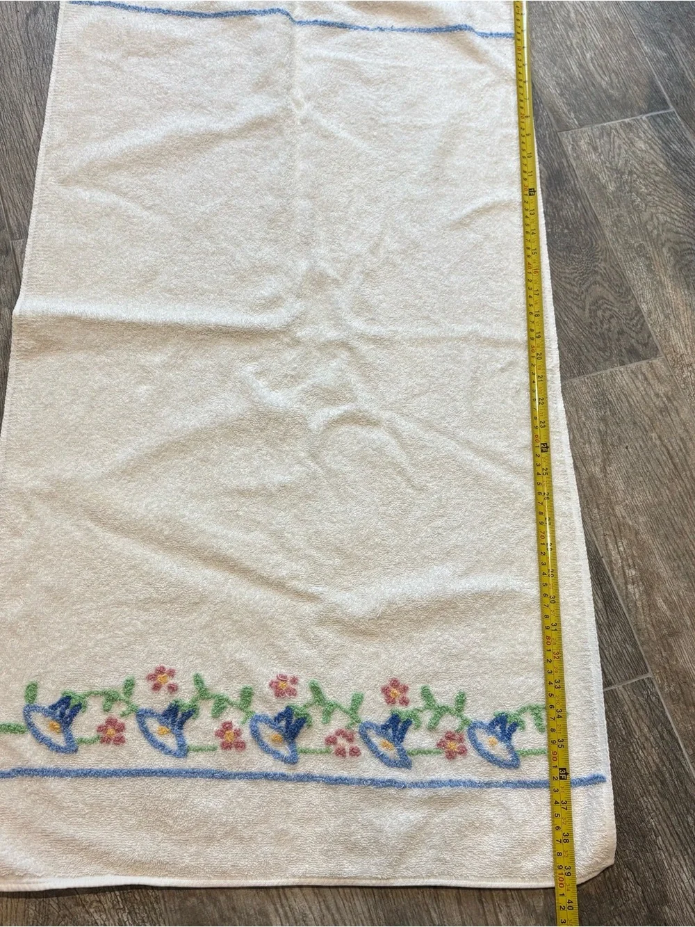 VTG Martex Floral Towel Set Tulips 2 Bath, 2 Hand, 2 Washcloths Made In USA MCM